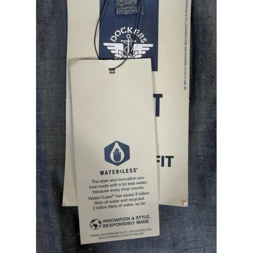 Dockers Perfect Shorts Classic Fit Cotton Twill Blue Gray Men’s 38 NWT